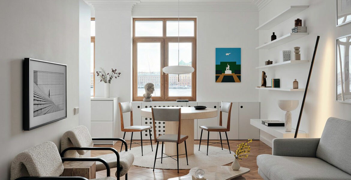 圣彼得堡的现代白色内饰与复古和经典元素|ART-Arrakis | 建筑室内设计的创新与灵感