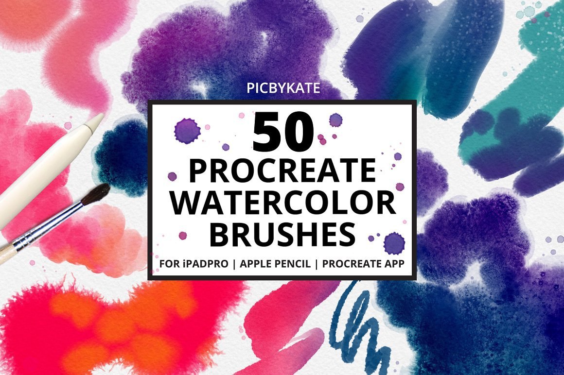 50 Procreate Watercolor Brushes|ART-Arrakis | 建筑室内设计的创新与灵感