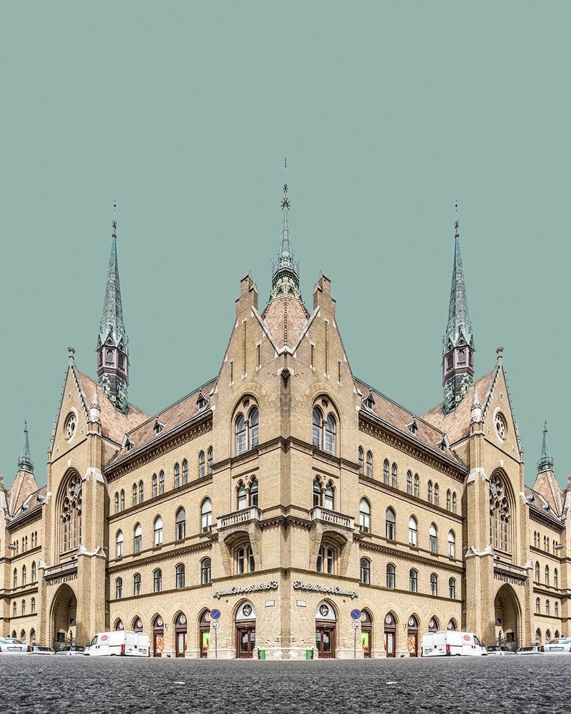 Zsolt Hlinka 的照片拼贴画完美对称地描绘了布达佩斯的建筑|ART-Arrakis | 建筑室内设计的创新与灵感