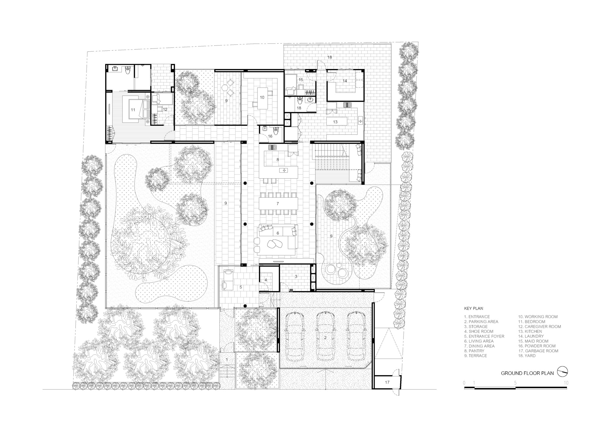 图片[2]|开放与私密，五组庭院的屏风面纱之家 / Ayutt and Associates design|ART-Arrakis | 建筑室内设计的创新与灵感