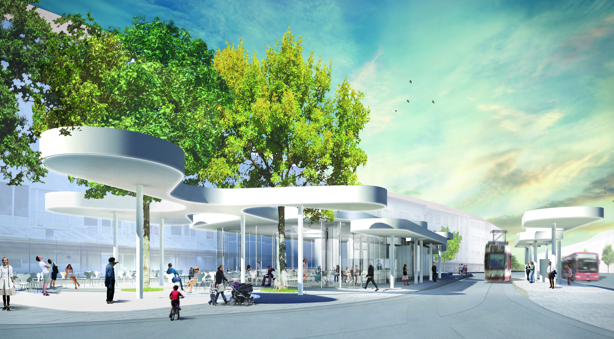 德国全新有轨车站的动态屋顶设计|ART-Arrakis | 建筑室内设计的创新与灵感